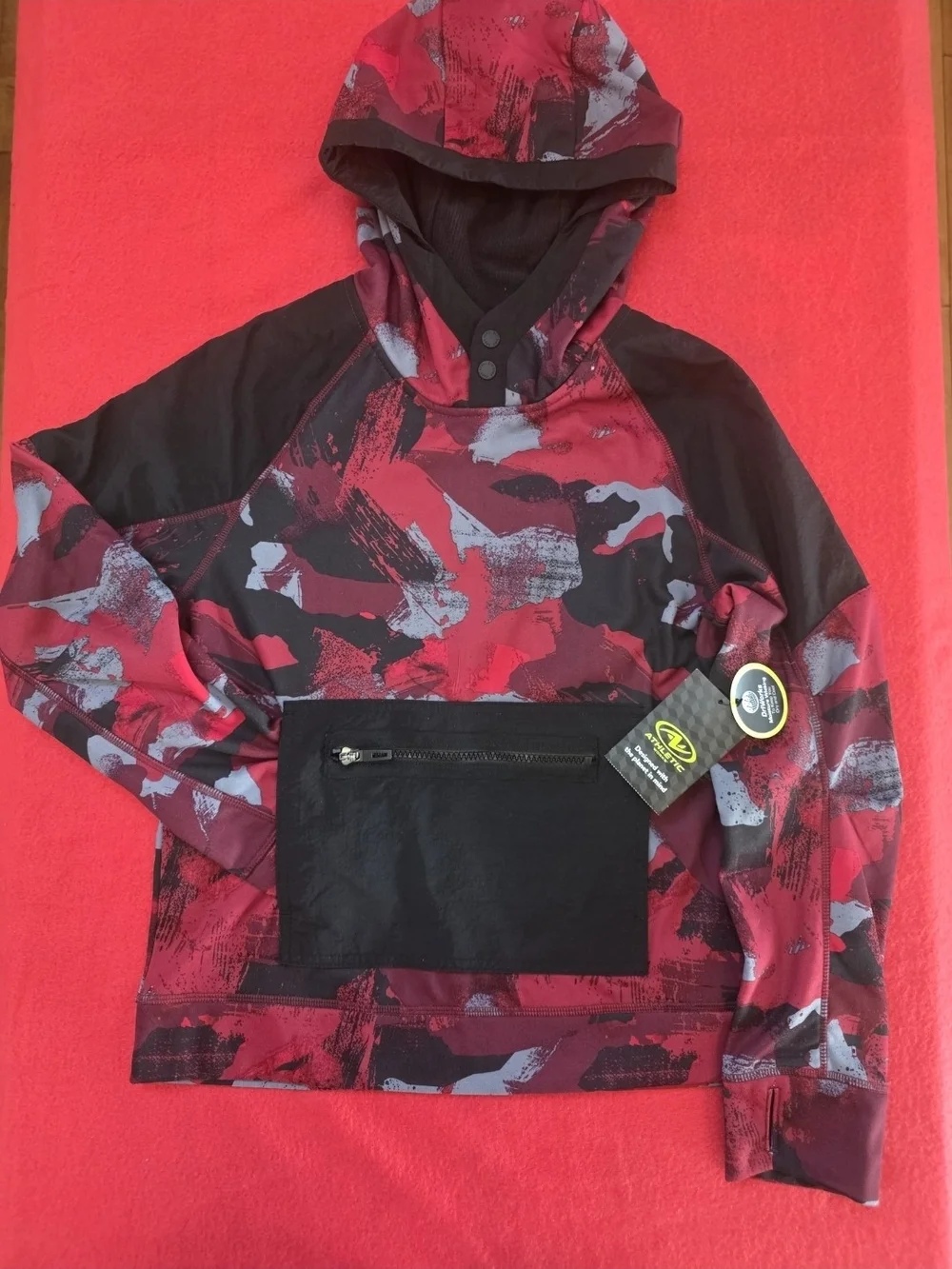 Athletic Works Kids L 10-12 DriWorks Tech Fleece Pullover Hoodie NWT